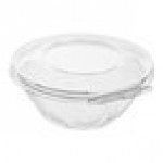 Dart SafeSeal 24 oz. Plastic Tamper-Resistant, Tamper-Evident Bowl with Dome Lid - 150/Case