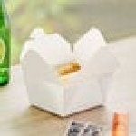 Choice White Microwavable Folded Paper #1 Take-Out Customizable Container 4 3/8 Choice White Microwavable Folded Paper #1 Take-Out Customizable Container 4 3/8
