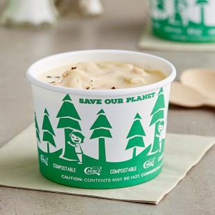 EcoChoice 8 oz. Compostable Paper Food Cup with Tree Design - 500/Case EcoChoice 8 oz. Compostable Paper Food Cup with Tree Design - 500/Case