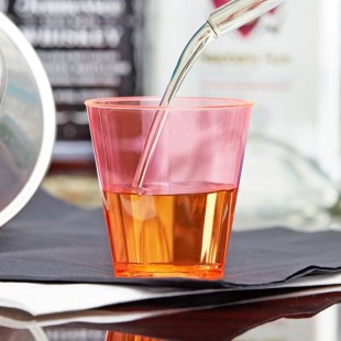 Fineline Quenchers 402-RD 2 oz. Neon Red Hard Plastic Shot Cup - 2,500/Case