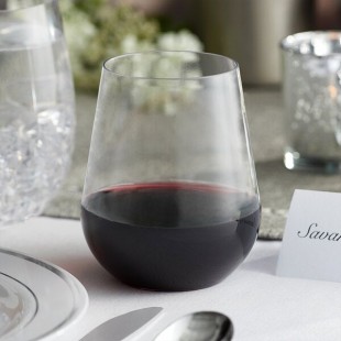 Visions 14 oz. Clear Plastic Stemless Wine Glass - 64/Case
