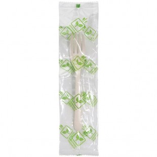 Fineline Conserveware Individually Wrapped White PSM Fork - 750/Case Fineline Conserveware Individually Wrapped White PSM Fork - 750/Case