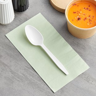 Choice White Heavy Weight Wrapped Polypropylene Plastic Teaspoon - 1,000/Case