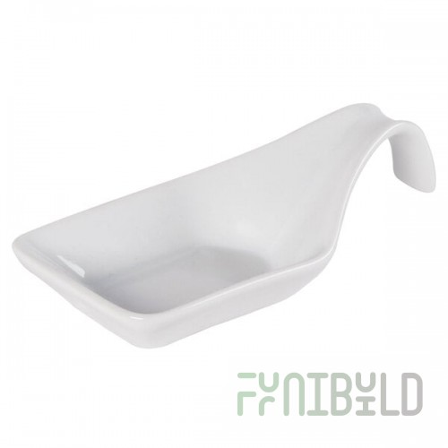 CAC PTS-44 Bright White Party Collection 1.5 oz. Porcelain Spoon - 72/Case