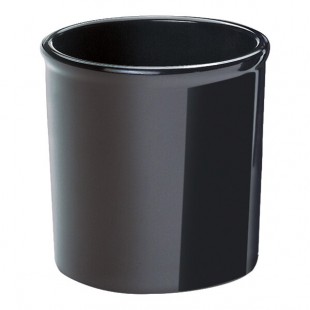 Cal-Mil 1950-64-13 2 Qt. Black Round Melamine Condiment Jar