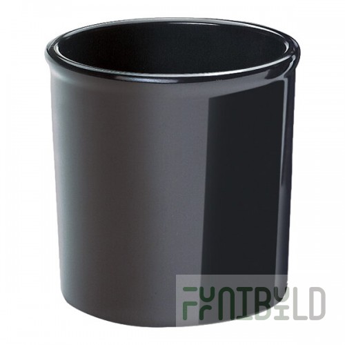 Cal-Mil 1950-64-13 2 Qt. Black Round Melamine Condiment Jar