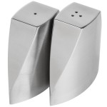 American Metalcraft SPDX22 3.2 oz. Stainless Steel Wedge Salt and Pepper Shaker Set - 12/Case
