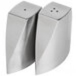American Metalcraft SPDX22 3.2 oz. Stainless Steel Wedge Salt and Pepper Shaker Set - 12/Case