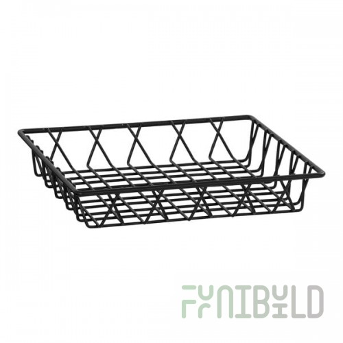 Cal-Mil 1293TRAY Black Square Wire Basket - 12