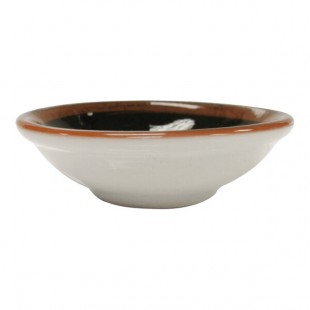 Steelite Distinction Koto 1 oz. Black and White Mandarin Sauce Dish - 12/Case