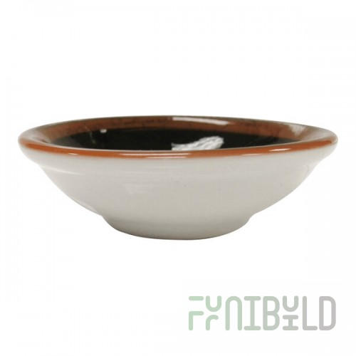 Steelite Distinction Koto 1 oz. Black and White Mandarin Sauce Dish - 12/Case