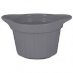 RAK Porcelain Chef's Fusion 7 oz. Volcano Black Porcelain Ramekin with Grooves - 12/Case