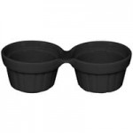 RAK Porcelain Chef's Fusion 7 oz. Volcano Black Porcelain Ramekin with Grooves - 12/Case