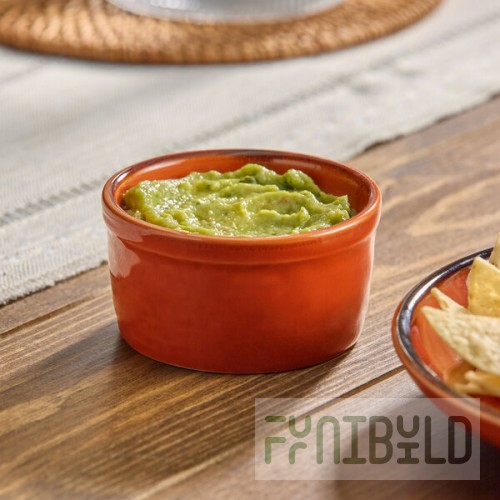 Acopa Keystone 4 oz. Sedona Orange Stoneware Ramekin - 6/Pack