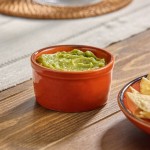 Acopa Keystone 4 oz. Sedona Orange Stoneware Ramekin - 6/Pack
