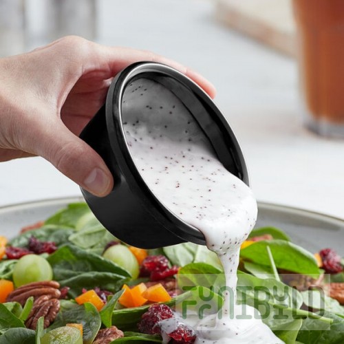 Acopa 6 oz. Black Smooth Melamine Ramekin - 12/Case