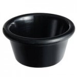 Acopa 6 oz. Black Smooth Melamine Ramekin - 12/Case