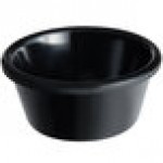 Acopa 6 oz. Black Smooth Melamine Ramekin - 12/Case