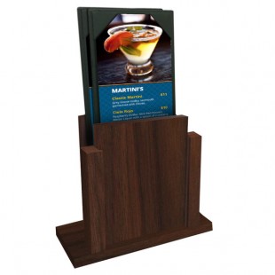 Menu Solutions WDMS-RI Walnut Wood Menu Holder with 4