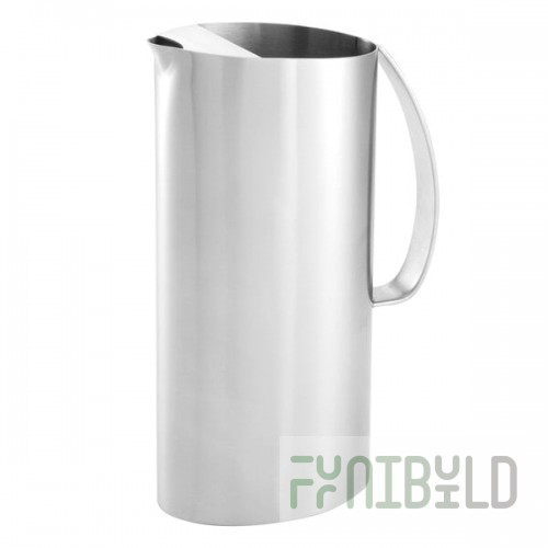 American Metalcraft 54 oz. Satin Stainless Steel Angled Pitcher with Ice Guard OWPIT54 - 18/Case