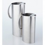 American Metalcraft 54 oz. Satin Stainless Steel Angled Pitcher with Ice Guard OWPIT54 - 18/Case