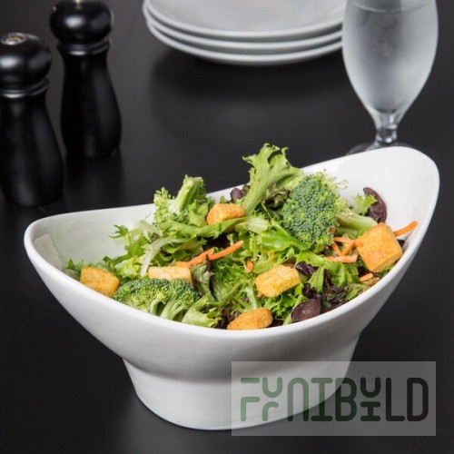 10 Strawberry Street WTR-11FTDOVLBWL Whittier 40 oz. White Oval Porcelain Bowl - 12/Case