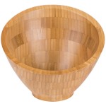 American Metalcraft 80 oz. Round Slanted Bamboo Bowl - 4/Case