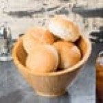 American Metalcraft 80 oz. Round Slanted Bamboo Bowl - 4/Case