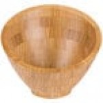 American Metalcraft 80 oz. Round Slanted Bamboo Bowl - 4/Case