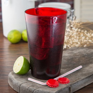Carlisle 523210 Stackable 32 oz. Ruby SAN Plastic Tall Tumbler - 3/Pack Carlisle 523210 Stackable 32 oz. Ruby SAN Plastic Tall Tumbler - 3/Pack