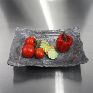 Elite Global Solutions DB1014RC-CO Basalt 65 oz. Coal Rectangular Melamine Bowl - 6/Case