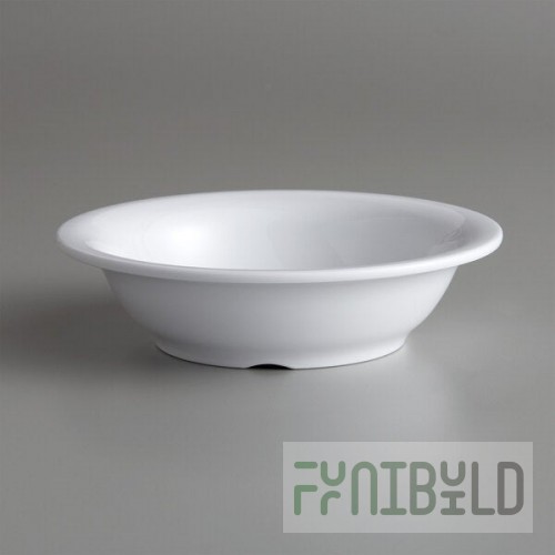 American Metalcraft DBN16WH Jane Collection 16 oz. White Round Narrow Rim Melamine Bowl