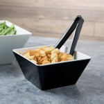 Vollrath V2220220 1.5 Qt. Black / White Medium Square Melamine Bowl Vollrath V2220220 1.5 Qt. Black / White Medium Square Melamine Bowl