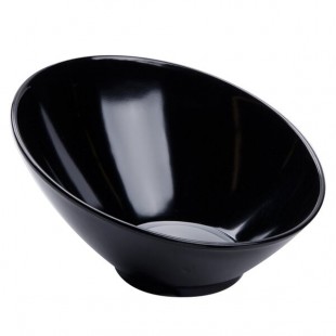 GET B-789 Black Elegance 1.1 Qt. Black Slanted Melamine Bowl