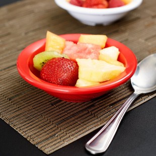 Carlisle KL80505 Kingline 4.75 oz. Red Rimmed Fruit Bowl - 48/Case Carlisle KL80505 Kingline 4.75 oz. Red Rimmed Fruit Bowl - 48/Case