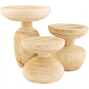 Kalalou 3-Piece Round Wooden Pedestal Set Kalalou 3-Piece Round Wooden Pedestal Set