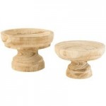 Kalalou 3-Piece Round Wooden Pedestal Set