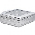 Bon Chef 20309NG 6 Qt. Stainless Steel Hinged Top 3/4 Size Induction Chafer