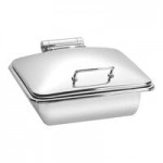Eastern Tabletop 3918S 6 Qt. Stainless Steel Round Induction / Traditional Chafer with Stand and Hinged Dome Cover