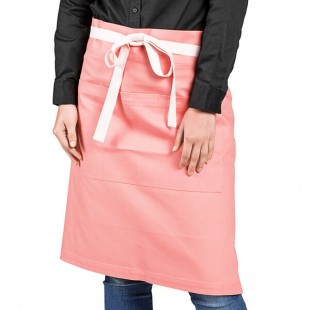 Uncommon Chef 3117 Coral Pink Customizable 100% Cotton Canvas Moxie Waist Apron with Natural Webbing and 3 Pockets - 24