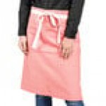 Uncommon Chef 3117 Coral Pink Customizable 100% Cotton Canvas Moxie Waist Apron with Natural Webbing and 3 Pockets - 24