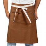 Uncommon Chef 3117 Coral Pink Customizable 100% Cotton Canvas Moxie Waist Apron with Natural Webbing and 3 Pockets - 24
