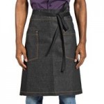 Uncommon Chef 3117 Coral Pink Customizable 100% Cotton Canvas Moxie Waist Apron with Natural Webbing and 3 Pockets - 24