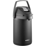 Acopa 3 Liter Stainless Steel Lined Matte Black Airpot with Metal Lever