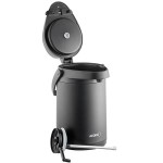 Acopa 3 Liter Stainless Steel Lined Matte Black Airpot with Metal Lever