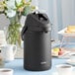 Acopa 3 Liter Stainless Steel Lined Matte Black Airpot with Metal Lever