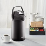 Acopa 3 Liter Stainless Steel Lined Matte Black Airpot with Metal Lever