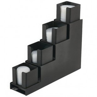 Vollrath VL-4 Traex® Black 4-Step Countertop Lid Holder Vollrath VL-4 Traex® Black 4-Step Countertop Lid Holder