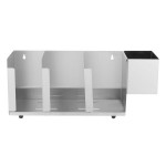 Vollrath CTL3 3-Slot Stainless Steel Wall Mount / Countertop Lid Holder with Straw Holder
