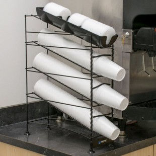 San Jamar C8504WF Wireworks Vertical 8 - 44 oz. Countertop 3 Cup / 1 Lid Organizer San Jamar C8504WF Wireworks Vertical 8 - 44 oz. Countertop 3 Cup / 1 Lid Organizer